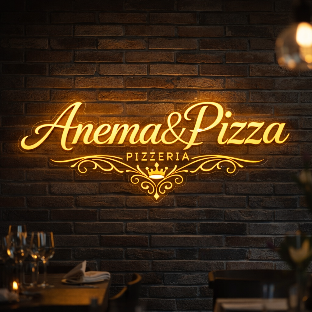 Insegna Anema & Pizza